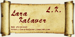 Lara Kalaver vizit kartica